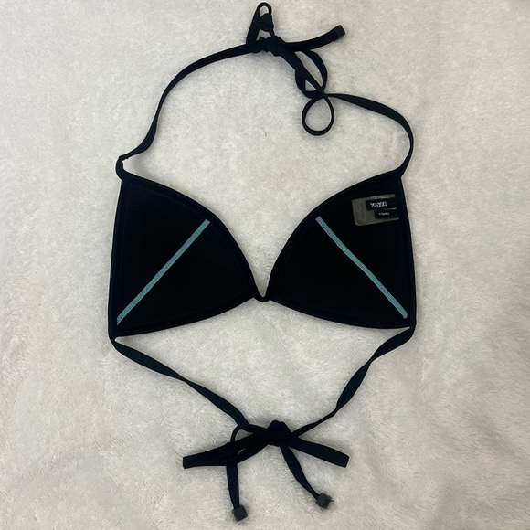 Triangl Chloe Bikini Set Top and Bottom Neoprene Aqua and Black Size S - Picture 12 of 14